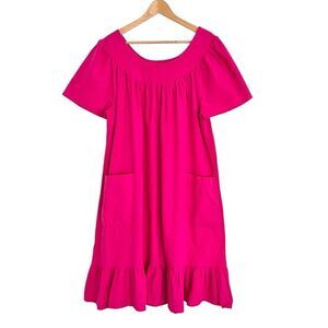 National Pink Cotton Pullover Mumu Prairie Dress